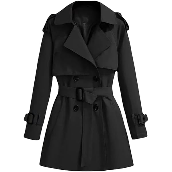 Amazon.com: Vsadsau Women's Solid Trench Coat Long Sleeve