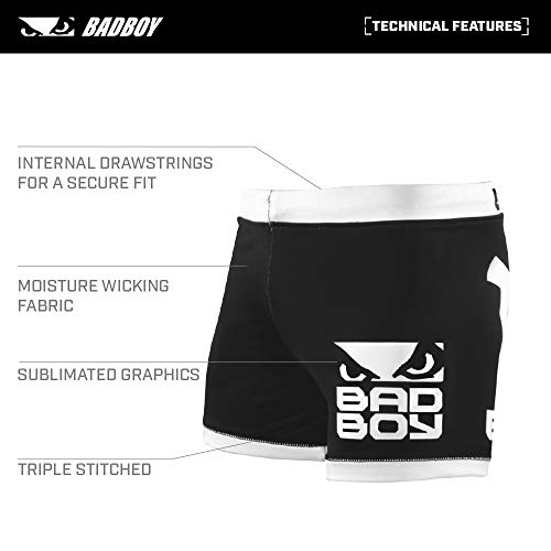 Bad Boy Original Polyester Competition MMA Mixed Martial Arts Vale Tudo Shorts (X-Large) Black