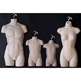 Flesh Female Dress Male Child And Toddler Set - 4 Body Mannequin Forms