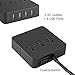 Power Strip with 4 USB Charger 3 AC Outlets,Portable Surge Protector Desktop Charging Station with 5 Feet Extension Cord,Overload Protection for Travel,Home,Office - UL Certified