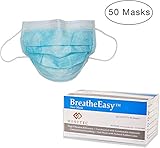 Extra Protection, Disposable Face Masks - FDA Certified [21 CFR 878.4040] - with Elastic Ear Loop 3 Ply Breathable and Comfortable (50 Masks)