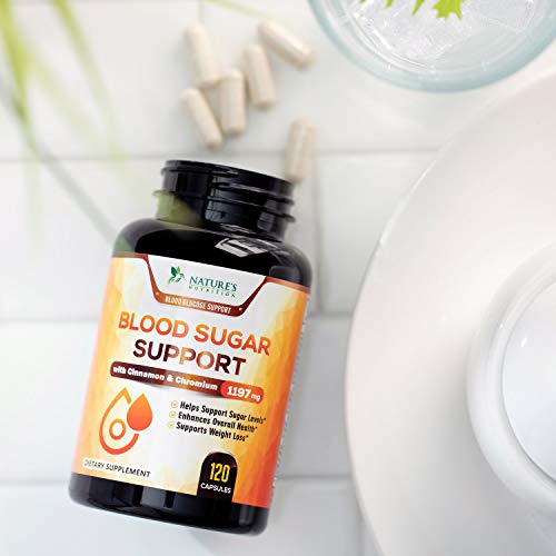 Blood Sugar Support Supplement Highest Potency Glucose Levels Control 2000mg - Natural Insulin Stabilizer - Made in USA - Best Vegan Complex w/Cinnamon, Alpha Lipoic Acid & Chromium - 120 Capsules
