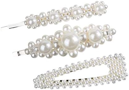 Premium New Fashion Girls Pearl Barrette Hair Clip Snap Hairpin Women Hair Accessories Gift Cute INS HOT (E)