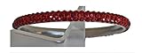 Bangle with Crystals: 3 rows of Dark Red Crystal-Rhinestones