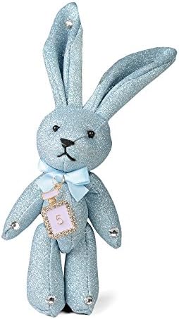 Hiigoo Women's Cute Rabbit Keychain For Handbag Shiny Rabbit Doll Puppet Key Chain