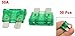uxcell 30 Pcs 30A Car SUV Plug in Blade Fuse Green