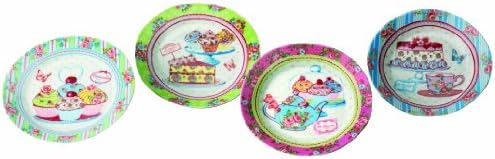 Nuova R2S 518GOUR Set of 4 Plates with Cup Cake Design 16 cm