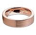 King Will Glory 6mm/8mm/10mm/12mm 18K Rose Gold Tungsten Carbide Wedding Band Ring Pipe Cut Brushed Finish/Line Grooved Dome for Unisex Comfort Fit