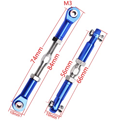 Hobbypark Aluminum Adjustable Tie Rods Toe Links Set Linkage Steel Turnbuckles for Arrma 1/10