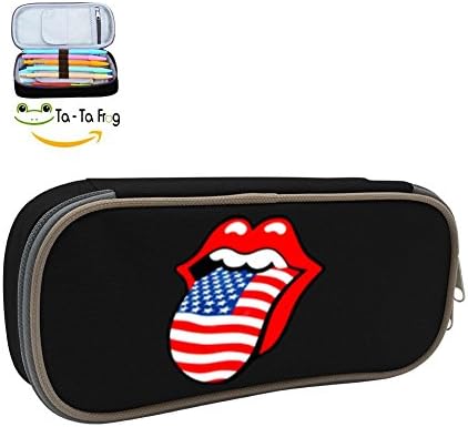 Rolling Stones Logo Pen Case Stationery Pouch Bag Pencil Case Cosmetic Makeup for School Supplies
