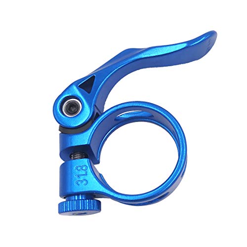 DEERU Aluminum Quick-Release Seat Post Clamp 31.8mm Bike Seat Clamp MTB Bike Road Bike Casual Bike Seatpost Clamp - Blue