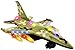 Voko USA Toy Army Air Fighter F16 Jet Battery Operated Kid's Bump and Go Toy Plane w/ Flashing Lights, Sounds, Bumps Into Something and Will Change Direction (Green)