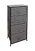 East Loft Tall 4 Drawer Dresser |Storage Organizer for Closet, Nursery, Bathroom, Laundry or Bedroom | Fabric Drawers, Solid Wood Top, Durable Steel Frame (Charcoal)