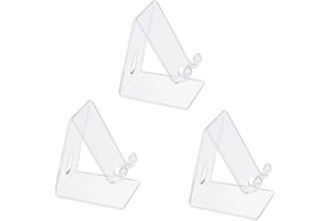 HOBBIESAY 3Pcs Clear Mobile Phone Stand Acrylic Cell Phone Stand for Desk Portable Phone Holder Office Desk Accessories