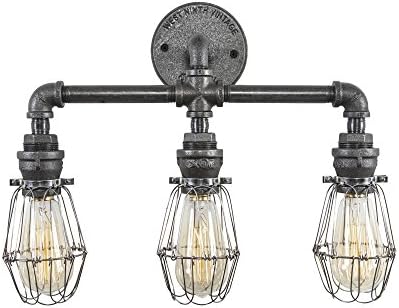 West Ninth Vintage Iron Pipe Wall Vanity Light w/Adjustable Style