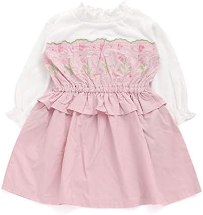 Amazon セラフ 花刺繍ワンピース 子供服 キッズ 女の子 80 ピンク Pk ワンピース チュニック 通販