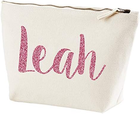 Personalised Gifts - Glitter Personalised Makeup Bags With Customized Name Make Up Bag Pink Gold and Silver Glitter Text