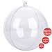 CORKAS Clear Christmas Ornaments, 16pcs Christmas Ball Ornaments with a roll Ribbons, DIY Fillable Ornaments Craft for Christmas, Halloween, Holiday, Birthday, Wedding, Party Home Decor (8cm-Old)