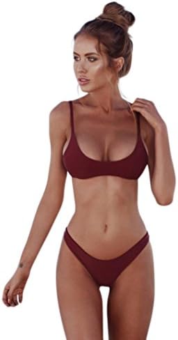 WOCACHI Women Push-up Padded Bra Bandage Bikini Set Swimsuit Swimwear Bathing Clothing