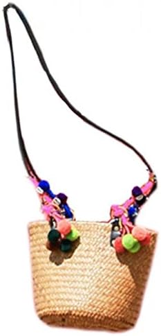 handmade knit/weave bamboo rattan straw shoulder bag/cross body bag