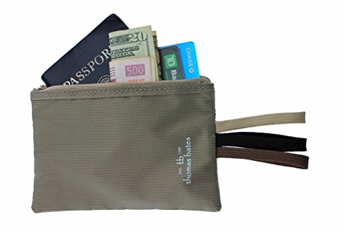 RFID Secure Travel Money & Passport Wallet by Thomas Bates (khaki)