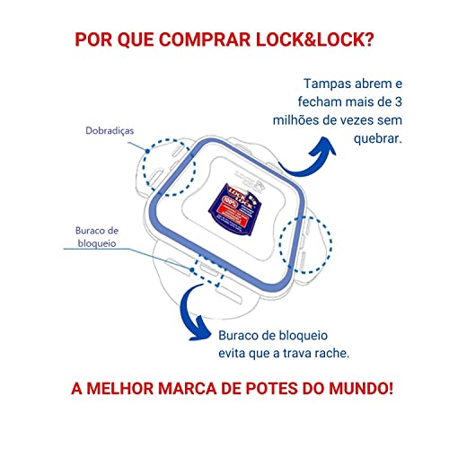 Pote Hermético Porta Mantimentos Tampa Travas com Grade de Drenagem Lock&Lock 10 Litros
