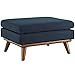 Modway Engage Mid-Century Modern Upholstered Fabric Ottoman in Azure