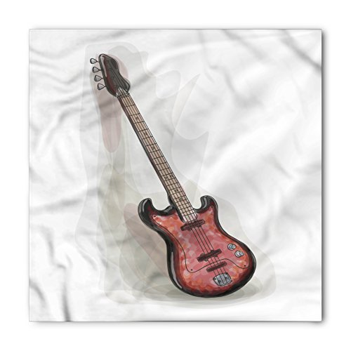 Lunarable Bass Guitar Bandana, Rock and Roll Motley, Unisex Head and Neck Tie