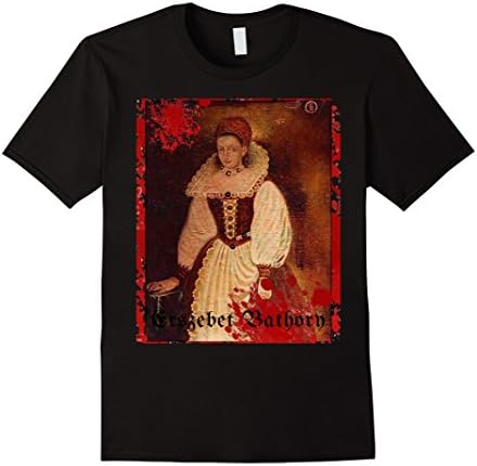 Mens Countess Elizabeth Bathory Graphic Vampire T-Shirt Medium Black
