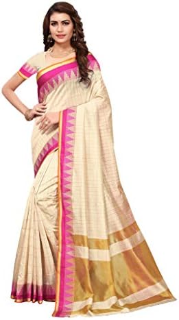 Shonaya Indian Women`S Party Wear Cotton Silk Saree Sari (White)