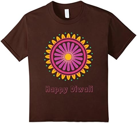 Kids Happy Diwali Festival of Lights Tee Shirt 6 Brown