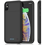 Battery Case for iPhone Xs Max 6200mAh,HETP Rechargeable Extended Battery Pack Charging Case for Apple iPhone Xs Max Protective Backup Cover Portable Charger Case Power Bank (6.5inch) -Black