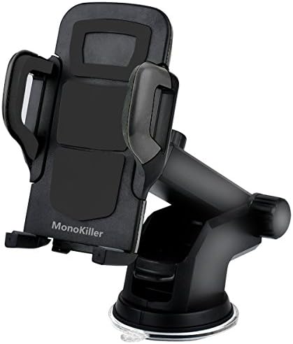 Car Phone Mount Stand, Dashboard/Windshield Mobile Phone Holder for Car with Flexible Arm Universal for iPhone X/8/7/7Plus/6/6S/5/SE, Samsung Note 8/Galaxy S9, Sony and other Mobile Smart Phones