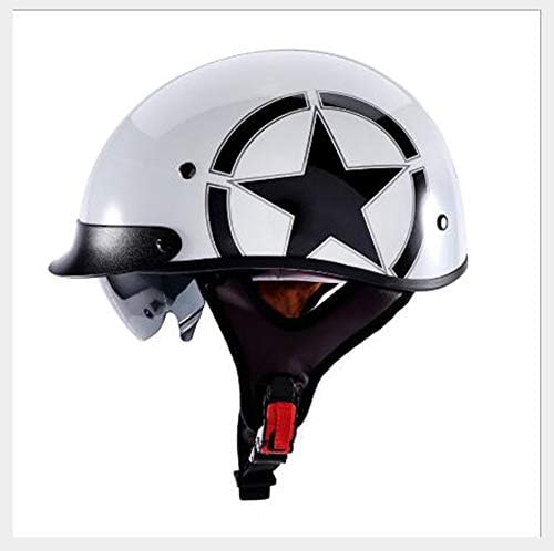 オープンフェイスレトロバイクヘルメット お中元 サンバイザーとゴーグルが付いたヴィンテージハーフヘルメット