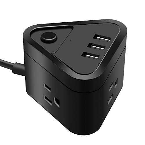 Small Power Strip with USB , PowerPort Cube with 3 Outlets and 3 USB