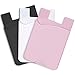 SHANSHUI Cell Phone Wallet, 3 PCS Strong Adhesive Card Sleeve Silicone Card Pouch Stick on Phone Compatible for iPhone/Samsung Galaxy/Sony/Huawei and Most Smart Phones - Black White Pink