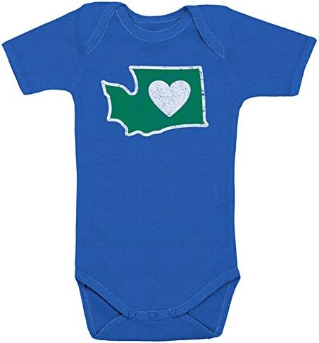 Heart in Washington Infant Onesie 6 month old- Distressed Design - Super soft- 100% cotton