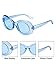 Blulu 10 Pairs Retro Clout Oval Goggles Mod Thick Frame Round Lens Colorful Particles Sunglasses 10 Colors Women Men Girl Boy Sunglasses with 10 Lens Cloth