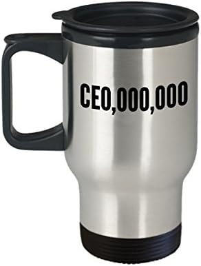 CEO Coffee Mug - CE0,000,000 - Entrepreneur Business Themed Gift - 14 oz Stainless Steel Travel Cup