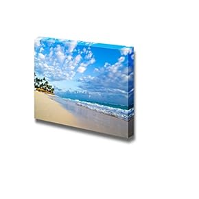 Canvas Prints Wall Art - Tropical Beach Getaway Under a Clear Sky | Modern Wall Decor/Home Decoration Stretched Gallery Canvas Wrap Giclee Print. Ready to Hang - 12" x 18"