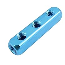 uxcell Air Compressor 1/4PT 3Way Hose Pipe Inline Manifold Block Splitter
