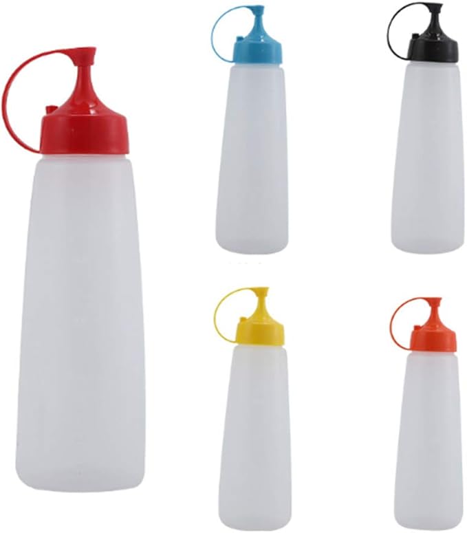 Amazon｜調味料入れ ディスペンサー ソース 容器 スパイスボトル 保存ビン ドレッシング入れ フタ付 抜群な密封性 キッチン用品 5枚