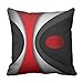 Emvency Set of 4 Throw Pillow Covers Modern Abstract Red Stripes Gray Black White Acrylic Bold Grey Decorative Pillow Cases Home Decor Square 20x20 Inches Pillowcases