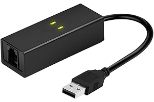 DriverGenius USB 2.0 Fax Modem - External V.92 56K Dial Up USB Analog Fax Modem, Compatible for Windows 10/8/7 (UM02)