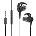 Vomach Stereo Headphones Earhook Headphones In Ear Earbuds for Running Wired Earphones with Mic Cable Clip Included Black
