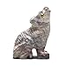 Nelson Creations, LLC 1.5 Inch Wolf Sitting Natural Soapstone Hand-Carved Animal Charm Totem Stone Carving Figurine
