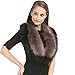 Lucky Leaf Women Winter Faux Fur Scarf Wrap Collar Shrug for Wedding Evening Party
