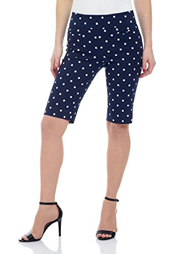 Women's Ease into Comfort Pull-On Modern City Shorts (10,Navy/Ivory Dot)