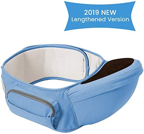 Wemk Baby Hip Seat Carrier Adjustable Longer Belt 49.2 inches/125cm Lightweight Ergonomic Waist Stool Multi-Position Baby Carrier for 0-36 Months Baby Toddler - Light Blue