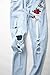 CLOTPUS Men's Slim Fit Ripped Stretch Jeans Destroyed Skinny Pants with Holes Light Blue W30